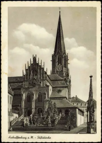 Ansichtskarte Aschaffenburg Stiftskirche 1969