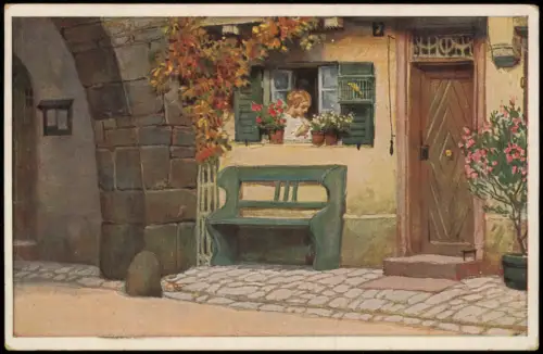 Ansichtskarte  Liedkarte Künstlerkarte Paul Hey Die Lore am Tore 1922