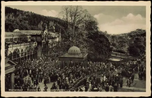 Marienbad Mariánské Lázně Kreuzquelle Križový pramen, belebt 1939