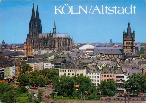 Ansichtskarte Köln Neumarkt Kölner Dom Groß-St. Martin 1989