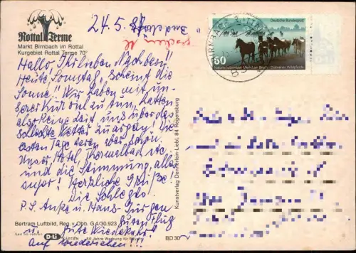 Ansichtskarte Bad Birnbach Luftbild Rottal Terme 1987