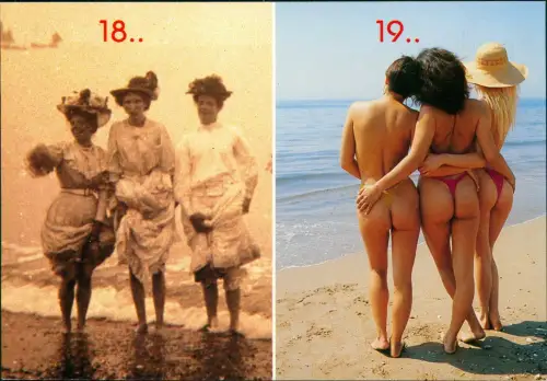 Postkaart Ostende Oostende 2 Bild Frauen um 18.. Frauen 1995 nackt 1998