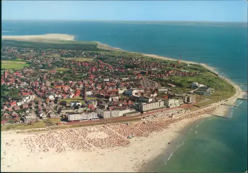 Ansichtskarte Borkum Luftbild Strand 1996