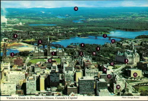 Postcard Ottawa Luftbild areal view 1986  gel. Air Mail