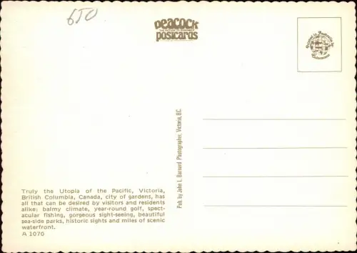Postcard Victoria Luftbild areal View 1979  Canada