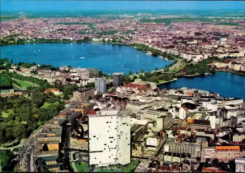Ansichtskarte Hamburg Luftbild Binnen- und Außenalster 1978