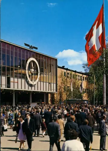 Ansichtskarte Basel Schweizer Mustermesse Vorplatz Hallen 10-21 1978