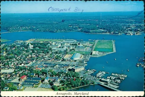 Postcard Annapolis Luftbild Areal View 1973  Maryland
