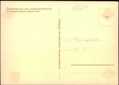 Luftbild Bayern Kraftwerksgruppe Jansen, Hochspeicher Rabenleiteder     AG 1979