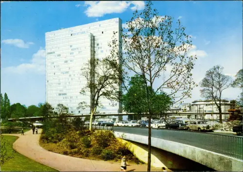 Ansichtskarte Düsseldorf Blick zur neuen Hochstraße 1964