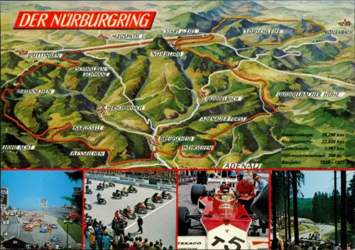 Ansichtskarte Adenau Nürburgring Mehrbild Landkarte Formel 1 1978