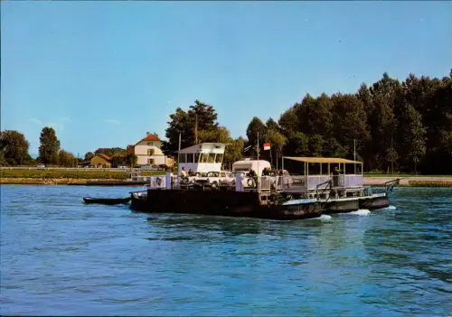 CPA Selz Elsaß Seltz Bas Rhin Le Bac sur le Rhin Rheinfähre 1985
