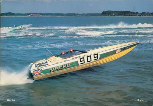 Ansichtskarte  Macho Powerboat Speedboat Race Rennen 1978