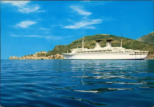 Ansichtskarte  Schiff Ship Luxusliner RAFFAELLO vor Portovenere 1970