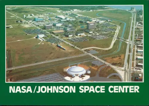 Postcard Houston Luftaufnahme Aerial View NASA JOHNSON SPACE CENTER 1975