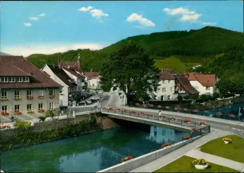 Wolfach (Schwarzwald) Straßen-Ansicht Partie an der Brücke 1968