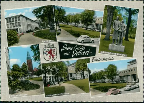 Velbert Sparkasse Friedrichsplatz Gewerkschaftshaus VW Käfer 1968