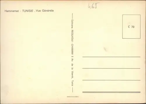 Postcard Hammamet Vue Générale 1976  TUNISIE Tunesien