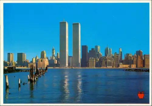 Postcard Manhattan-New York City Skyline Twintowers 1986