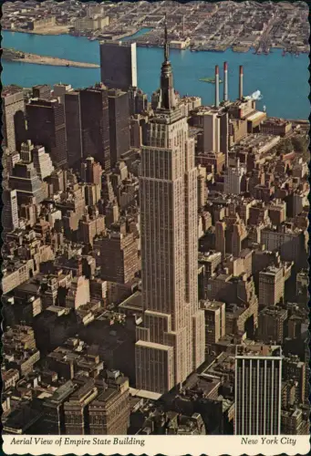 Postcard New York City Luftbild Aerial View of Empire State Building 1978