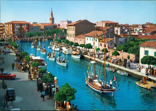 Cartolina Grado Grau Processione della Madonna di Barbana 1978