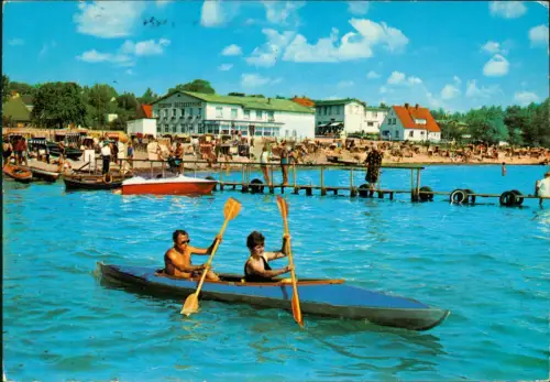 Ansichtskarte Sierksdorf Strand Anleger Pension Ostseestrand Motorboote 1978