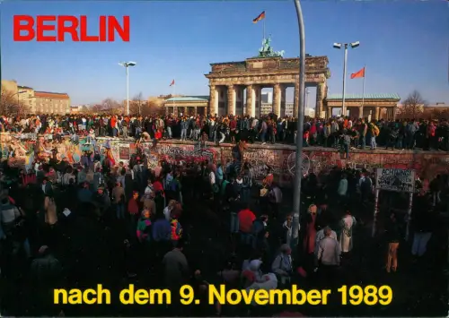 Ansichtskarte Mitte-Berlin Brandenburger Tor nach dem 9. November 1989