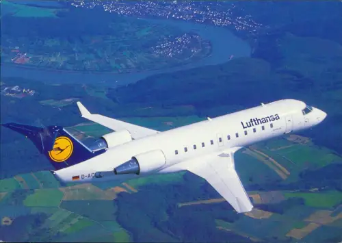 Ansichtskarte  Airplane Flugzeug Airline Lufthansa Canadair Jet CL-600 1990