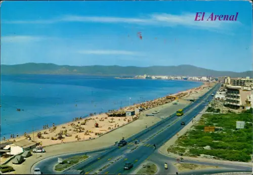Postale El Arenal Ortsansicht Strasse am Mittelmeer Strand ESPAÑA 1970