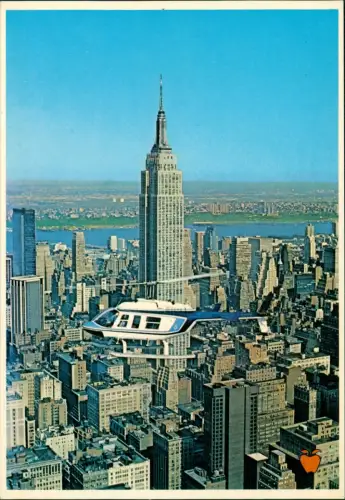 New York City Empire State Building, Hubschrauber über Manhattan 1980