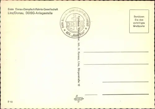 Linz Erste Donau-Dampfschiffahrts-Gesellschaft Donau DDSG-Anlegestelle 1970