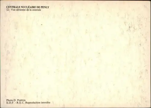 .Frankreich CENTRALE NUCLÉAIRE DE PENLY Vue aérienne de la centrale 1980