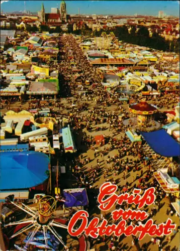 Ansichtskarte München Oktoberfest Luftbild 1985