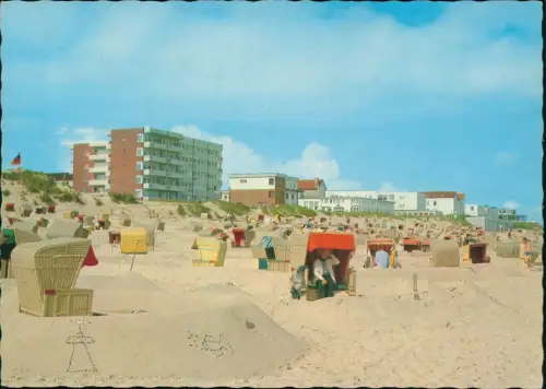 Ansichtskarte Wangerooge Nordseeheilbad Am Strand Hotels 1978