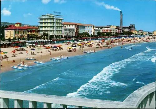 Cartolina Senigallia Strand Tretboote 1968