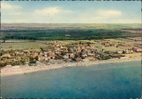 Ansichtskarte Kellenhusen (Ostsee) Luftbild Strand Hinterland 1965