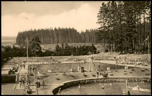 Ansichtskarte Finsterbergen-Friedrichroda Schwimmbad 1960/1962