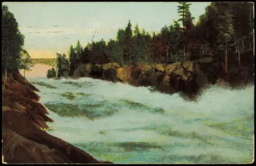 .Finnland Suomi Finnland / Suomi Fluss und Brücke 1910 Privatfoto