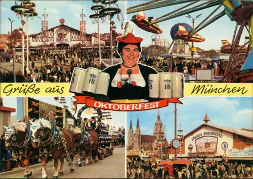 Ansichtskarte München Wagen, Bierzelte, Rummel - Bedinung 1973