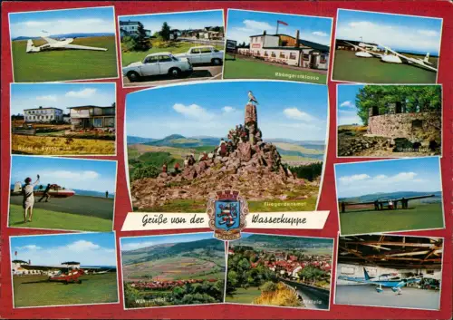 Ansichtskarte Gersfeld (Rhön) Wasserkuppe Segelflugzeuge Hotel Halle 1979