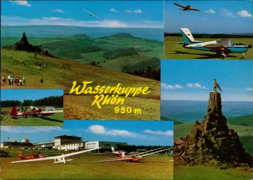 Gersfeld (Rhön) Wasserkuppe Segelflugzeug Motorflugzeug Mehrbild 1981