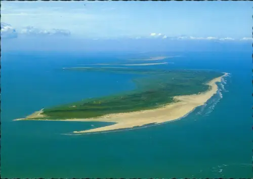 Ansichtskarte Langeoog Luftbild mit Baltrum und Norderney 1996