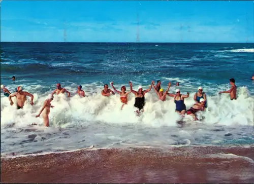 Ansichtskarte Sylt Baden in der Brandung 1988