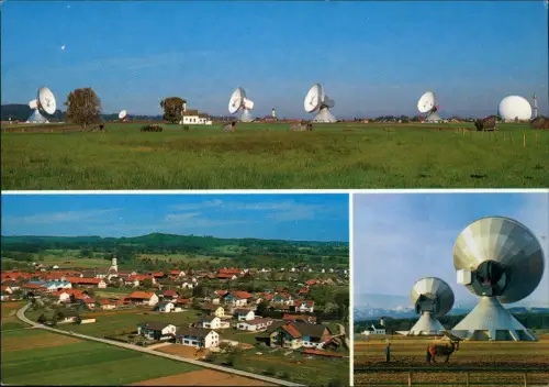 Ansichtskarte Raisting Oberbayern Funkanlagen Erdfunkstelle Oberbayern 1981