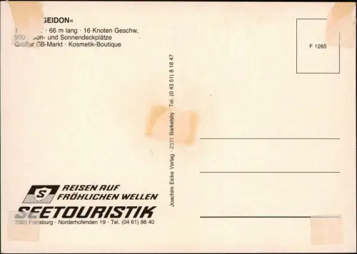 Ansichtskarte  Fährschiff MS "Poseidon" 1987
