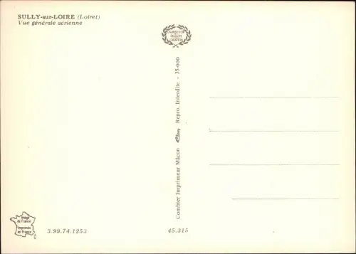 Sully-sur-Loire Vue générale aérienne Luftbild Luftaufnahme 1980