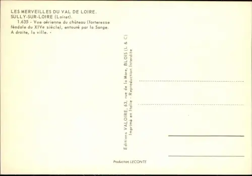 Sully-sur-Loire Vue aérienne du château Luftaufnahme Schloss 1980
