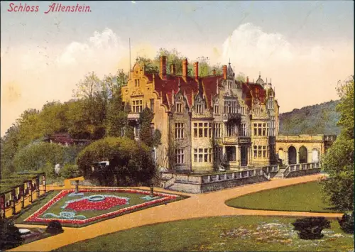 Bad Liebenstein Schloß Altenstein Reproduktion historische Ansichtskarte 1990