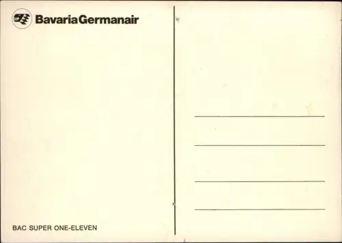 Flugzeug Airplane Avion Bavaria Germanair HOLIDAY JET BAC SUPER ONE-ELEVEN 1975