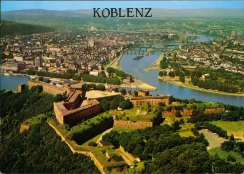 Ansichtskarte Koblenz Festung Ehrenbreitstein und Deutsches Eck 1995